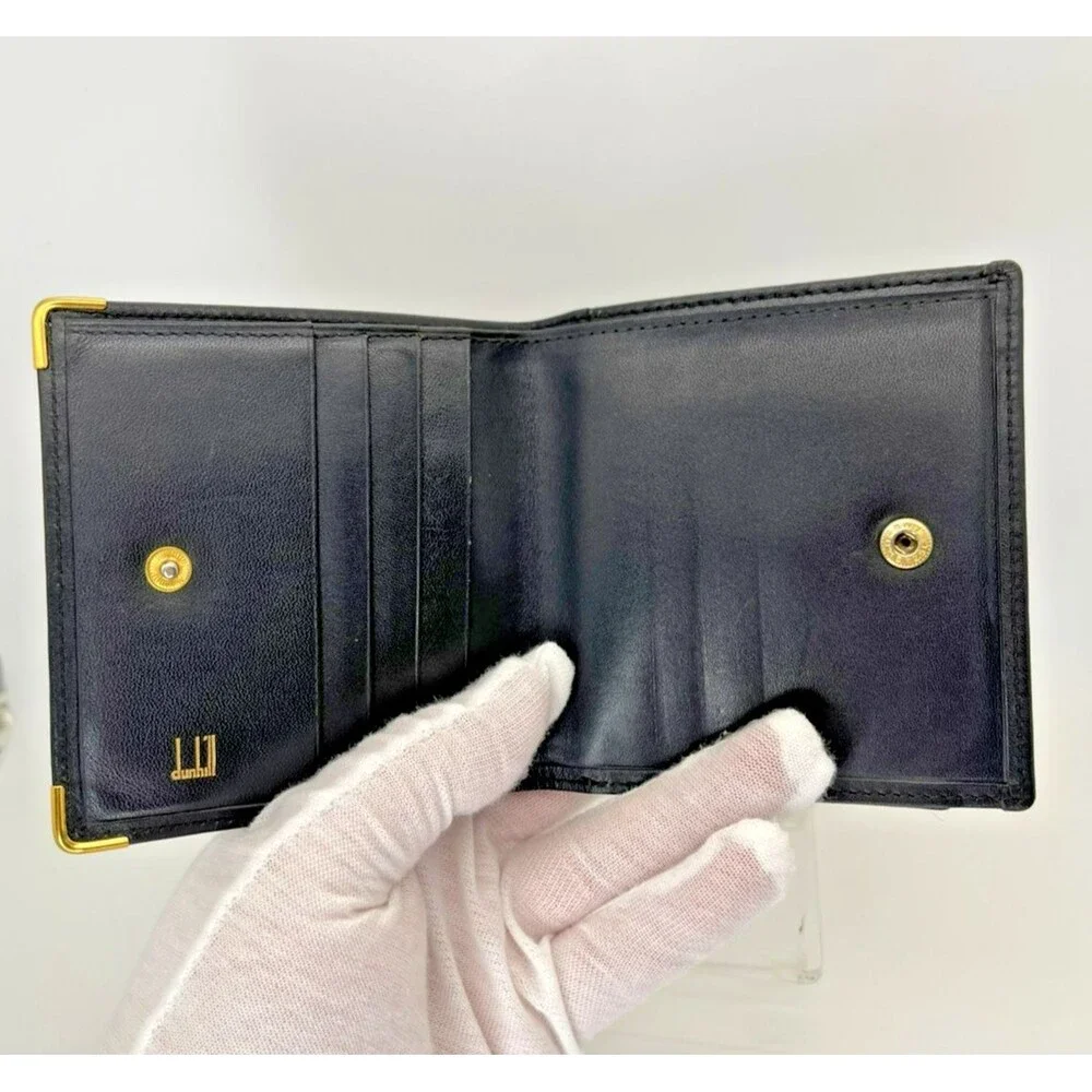Dunhill Logo Leather Bifold Wallet Black – Authentic Men's Wallet/83